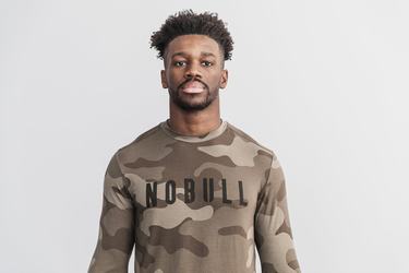 Nobull Men's Long Sleeves Camo | Australia (IF3729)